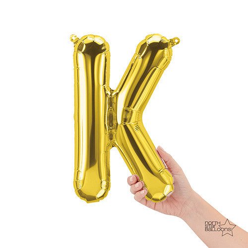 16 inch LETTER K - NORTHSTAR - GOLD (AIR-FILL ONLY) Supply