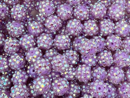 12 mm Acrylic Beads - Rhinestone Purple Discount