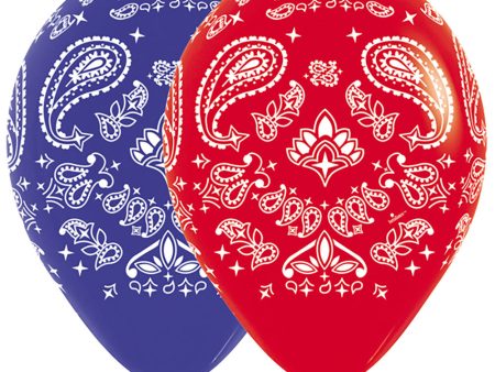 11 inch BANDANA - FASHION RED & ROYAL BLUE on Sale