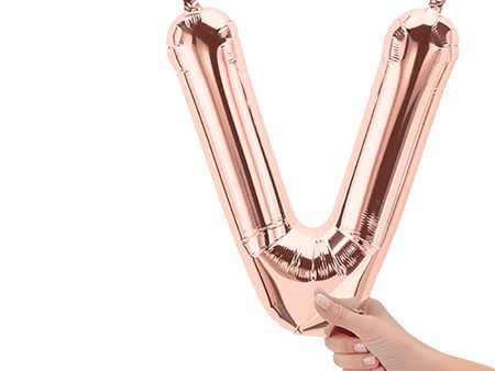 16 inch LETTER V - NORTHSTAR - ROSE GOLD (AIR-FILL ONLY) Cheap