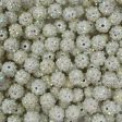 12 mm Acrylic Beads - Rhinestone White Online Sale