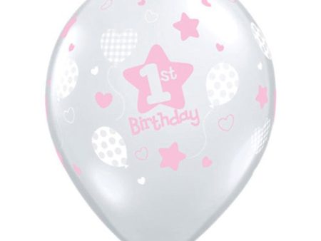 11 inch 1ST BIRTHDAY SOFT PATTERNS - GIRL on Sale