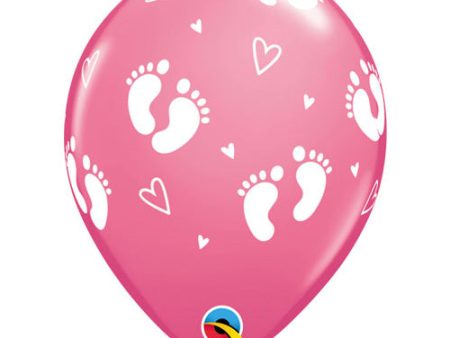 11 inch BABY FOOTPRINTS - ROSE (6 PK) For Discount