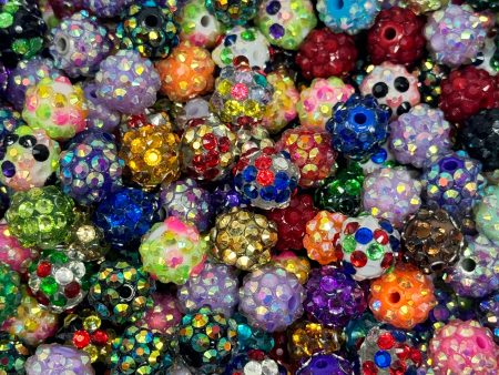 12 mm Acrylic Beads - Rhinestone Mix Online now