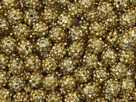 12 mm Acrylic Beads - Rhinestone Gold Online