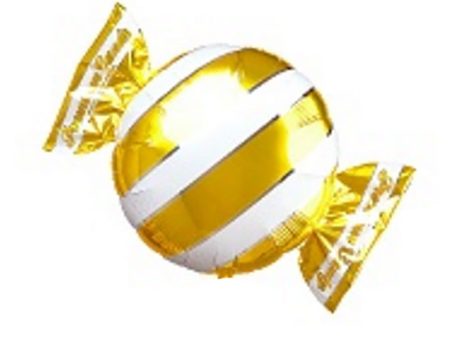 18 inch PEPPERMINT CANDY W  WRAPPER ENDS - GOLD  WHITE STRIPES Hot on Sale