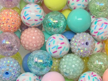 20mm Acrylic Beads - Sparkle Candy Mix Supply